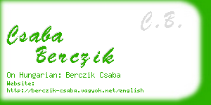 csaba berczik business card